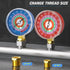 MEANLIN MEASURE Refrigeration Pressure Gauge, 1/8" NPT, 30 in HG to 250Psi, 2-3/4" Dial for R-404A, R-22, R-410A