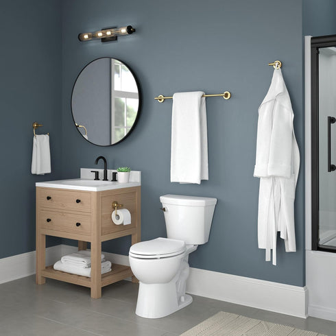 Franklin Brass VOI46-BB Voisin Round Open Towel Ring, Bath Hardware Accessory in Satin Gold