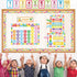 Rainbow Classroom Calendar Bulletin Board Set, Colorful Decoration with Hook and Loop Dot Stickers