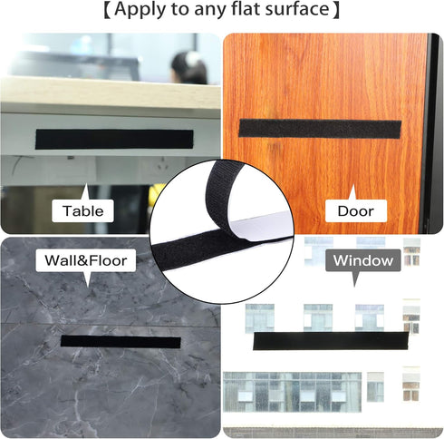 16 Feet Length 0.75 Inch Width Hook and Loop with Strong Self Adhesive Tape Strip - White