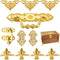 Gold Jewelry Box Kit - Antique Lock Latch Hasp Hinges and Corner Protectors for DIY Jewelry Box