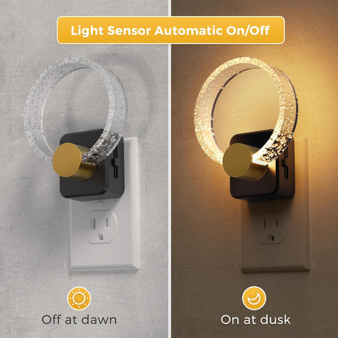 2 Pack 3000K 0-100LM L LOHAS LED Night Lights Plug into Wall, Plug in Night Lights with Light Sensor, Soft White