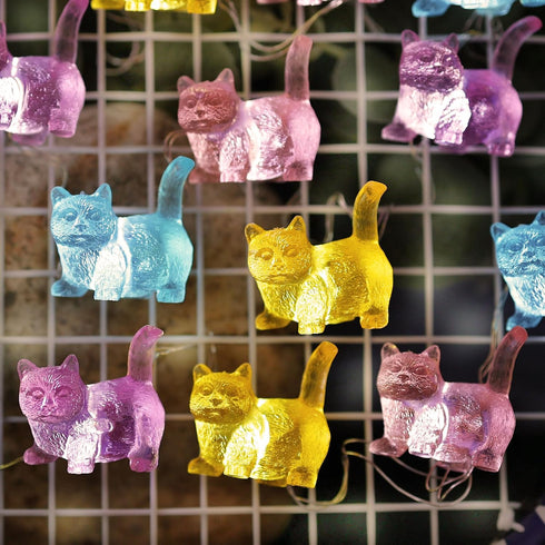 GardenDcor-14ft 40LED Outdoor Cat Solar Lights for Outside Waterproof Solar Fairy Lights for Balcony Doorway Yard Patio