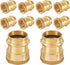 10-Pack Brass Press Fitting Adapter, 1/2" Press X 1/2" Female NPT Adapter, LF Brass