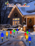 C9 7Ft 4 C9 Bulbs, Christmas Pathway Stake Lights, String Lights with Jumbo Multicolor LED Stake, Christmas Decorations