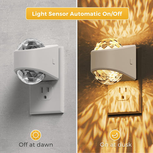 2Pack Sensor,3000K L LOHAS LED Projector Night Light, Night Lights Plug into Wall with Dusk to Dawn Soft White