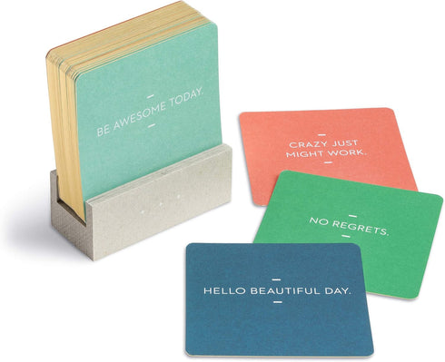 Motto of the Day Card Set by Compendium: 76 Unique Inspiring Statements with Desktop Stand
