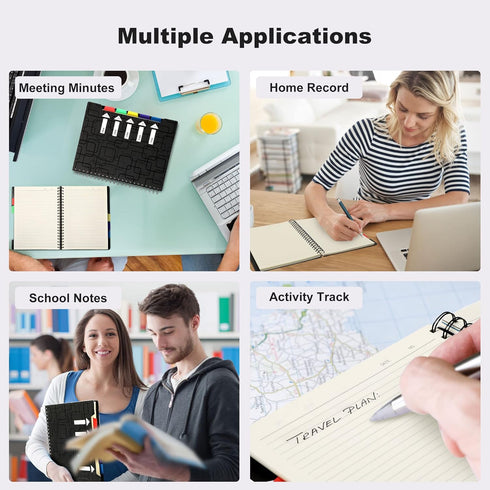 CAGIE 2 Pack College Ruled Spiral Notebooks - 480 Pages, 5 Subject with Tabs, A4 Notebooks