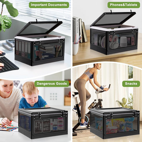 Large Lock Box for Medicine, Personal Items, Phone/Tablet, Childproof First Aid Locked Storage Bin