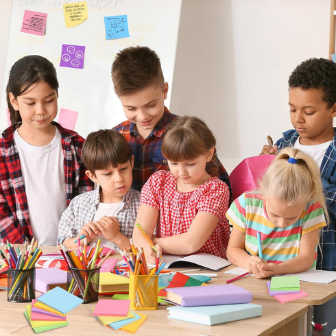 Pop Up Sticky Notes (32 Pads) - 3x3 Refills, 8 Bright Color Self-Stick Note Pads, 1600 Sheets for Home, Office, School