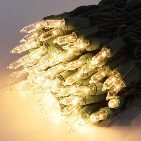 Watereem 100 Count, Clear Christmas String Lights, Incandescent Mini Christmas Lights, Connectable Xmas Tree Light