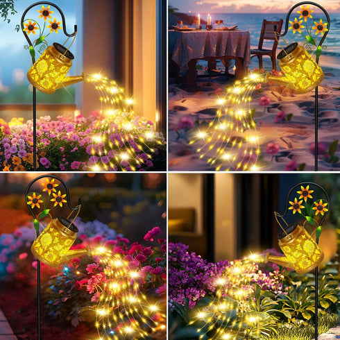 ostritec Mothers Day Gifts, Solar Lanterns Garden Decor Sunflower Lights, Large Hanging Lantern with Shepherd Hook
