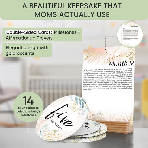 Lumont Pregnancy Must Haves Baby Milestone & Prayer Cards, Trimester Essentials for Postpartum Recovery & Newborn