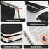 EUSOAR Notebook with Tabs, 3 Pack A4 Letter Size, Black Hardcover Spiral 5 Subject Notebook, 120 Sheets, 100GSM