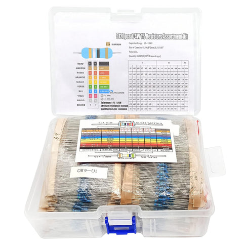 3120pcs 156 Values Metal Film Resistor Kit, Minidodoca 1 Ohm-10M Ohm, 1/4W ±1% Tolerance Fixed Resistors for DIY