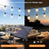 30FT 17 G40 Bulbs, 2200K Dimmable OHLUX Solar String Lights Outdoor, Waterproof Solar Patio Lights with Remote