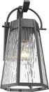 1 12" Industrial Light Textured Black Outdoor Wall Sconce Tall