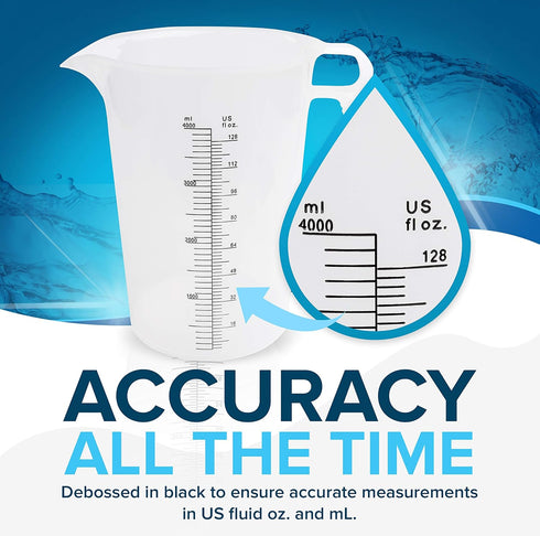 16oz (2 Cup) Measuring Pitcher, Plastic Multipurpose for Oil, Chemicals, Pool & Lawn - Ounce and Milliliter Increments