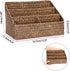 BTSKY Woven Storage Basket - Natural Seagrass Vertical Wicker Baskets with 4 Compartments, Home Office Sorter Rack
