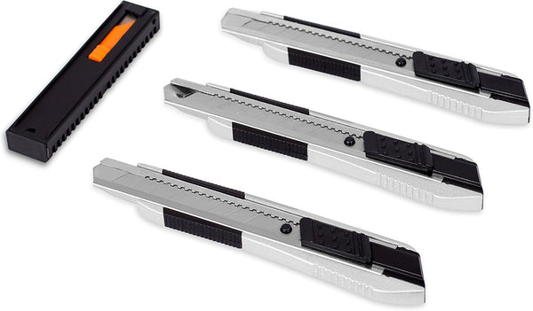 Set 3 Set Internet's Best Snap-Off Utility Knife - Regular - of - Belt Clip - Retractable Razor Knife - Box Cutter