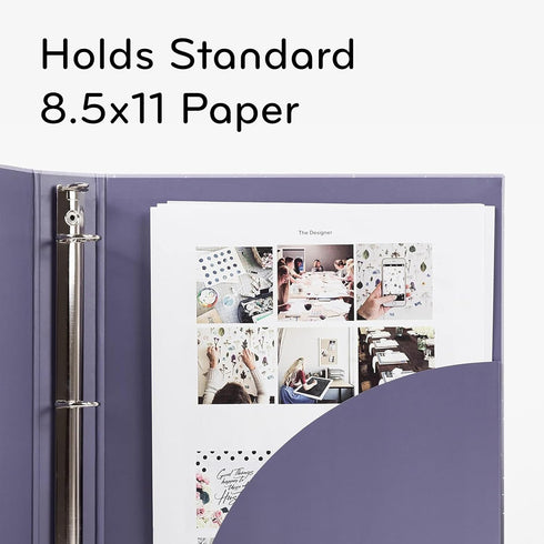 U Brands Eco-Conscious Celestial 1" Binder, Purple with Gold Metal O-Rings