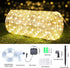 66ft 200LED 8 Solar Rope Lights, Solar String Lights, Modes Waterproof Solar Powered Outdoor Light, Flexible Clear Tube