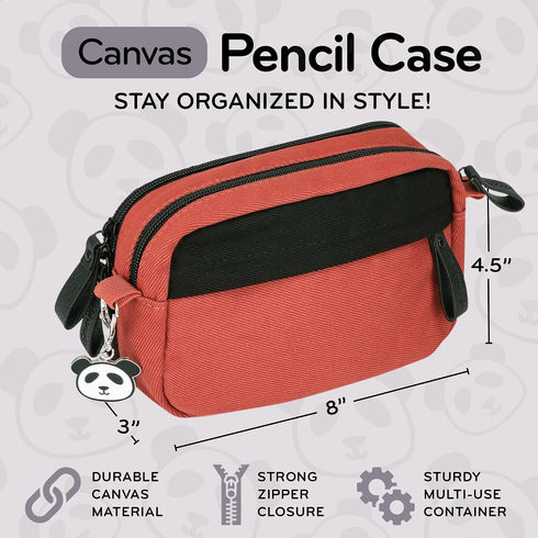 8" 6" 2" x x Cute Pencil Case - Aesthetic Pencil Bag with Zipper for Adults Teens Kids - Light Cool Compact Japanese