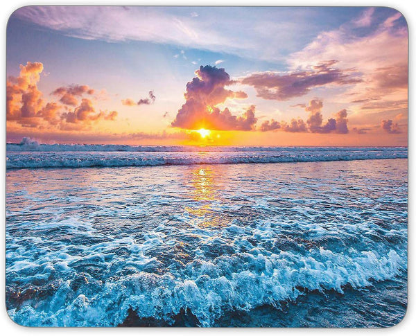 Office Sunset Ocean Mouse Pad, Non-Slip Natural Rubber Rectangular Gaming Mouse Pad