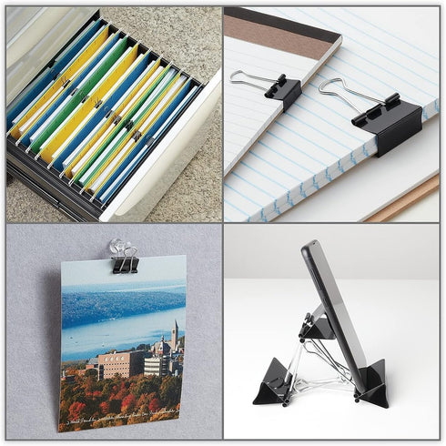 Universal Small Binder Clips, 3/8-Inch Capacity, 3/4-Inch Wide, Black, 40/Pack (11140)