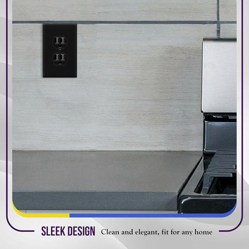 ENERLITES Duplex Receptacle Outlet Wall Plate, Gloss Finish, Mid-Size 1-Gang Electrical Outlet Cover
