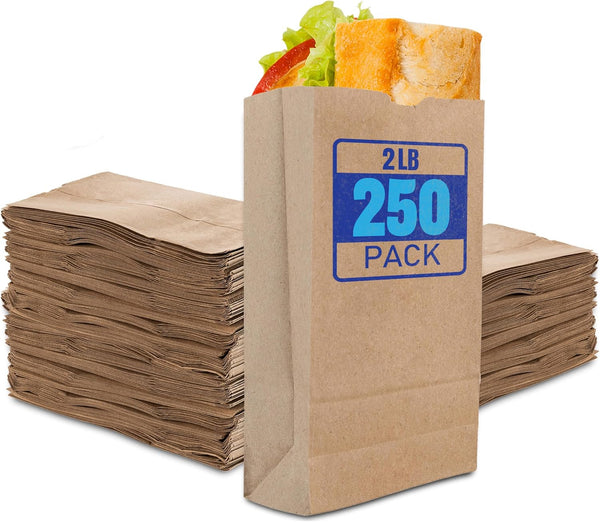 Stock Your Home 2 Lb Kraft Small Brown Paper Bags (250 Count)