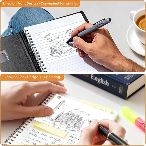 WAYISUL 600 Count 3x5 Inch White Index Cards with Ring, Heavy Weight Flash Cards, Note Taking Supplies, Portable Note