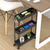 SPACELEAD 3 Tier Slim Rolling Storage Cart, Mobile Utility Organizer for Bathroom, Office, Kitchen, Laundry Room - Black