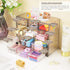 Desk Storage Organizer with 12 Mini Drawers - Clear Desktop Craft Drawer Cabinet for Makeup and Office Supplies