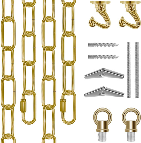 Omytie 15 Ft Heavy Duty Hanging Chain Kit with Connection Locks & Swag