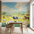 MazoAzuria Farm Animal Mural, Dairy Cow Sheep Horse Wallpaper, Nature Landscape Wall Mural for Bedroom Living Room