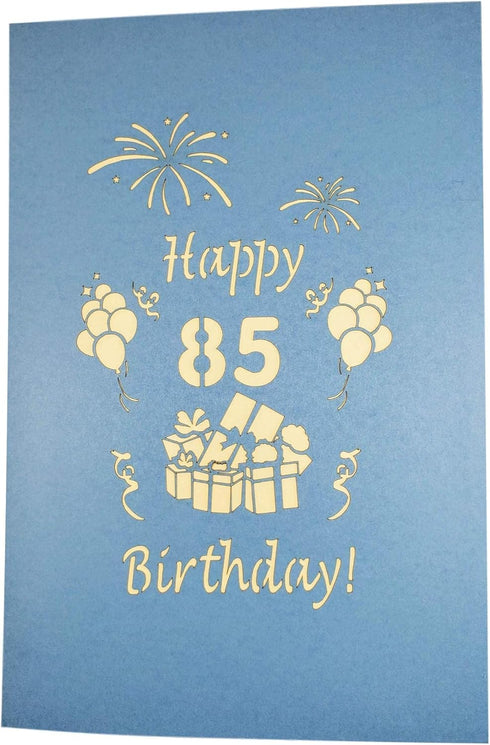 iGifts And Cards Happy 85th Birthday - 3D Pop Up Greeting Card, Unique Celebration for Husband, Wife, Friend