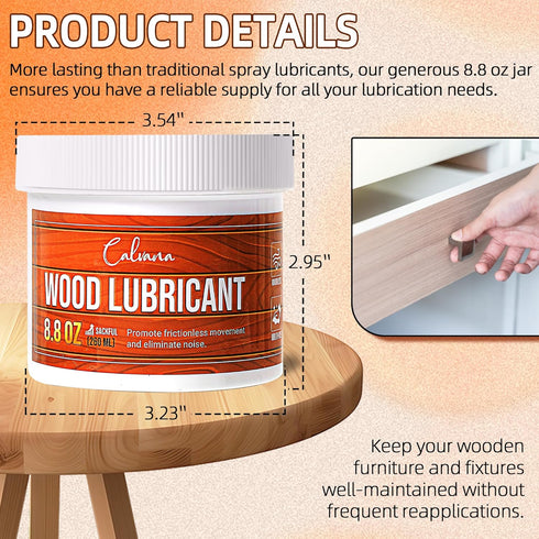 Calvana 8.8oz Wood Drawer Wax Lubricant Paste, Wood Wax,Door Hinge Lubricant,for Wood Drawer Slides,Sliding Glass