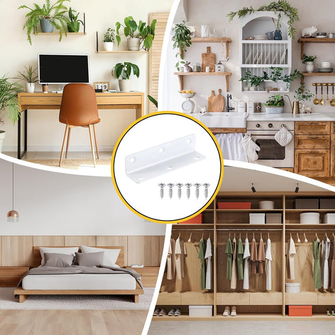 4Pcs 0.98"x0.98"x3.94" (25x25x100mm, uxcell L-Shaped Brackets Corner Brace, Corner Bracket Shelf Bracket Right Angle