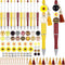 Teling 12 Pcs Beadable Pens, Plastic Black Ink Ballpoint Pen with Assorted Spacer Beads for DIY