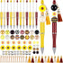 Teling 12 Pcs Beadable Pens, Plastic Black Ink Ballpoint Pen with Assorted Spacer Beads for DIY