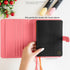 NEORAH B6 Notebook Sleeve with Loop + Dotgrid Journal, Faux Leather Sleeve with Penloop, 6 Card Slots, PINK