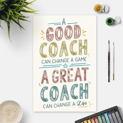 Bewoow Thank You Coach Card - Appreciation Greeting for Basketball, Soccer, Wrestling, or Any Sports Coach