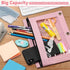 V-Opitos 6 Pack Pencil Pouch for 3 Ring Binder, Pastel Colors Zipper Pouches with Clear Window, Durable Cloth Pencil