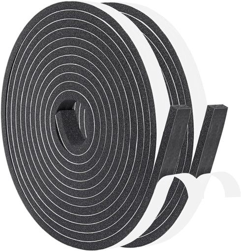 Yotache Foam Strips with Adhesive, Neoprene Weather Stripping High Density Foam Tape for Doors and Windows Insulation