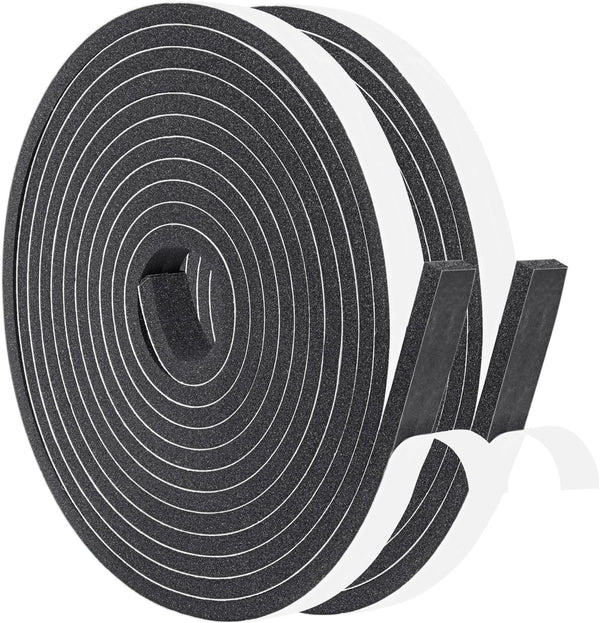 Yotache Foam Strips with Adhesive, Neoprene Weather Stripping High Density Foam Tape for Doors and Windows Insulation