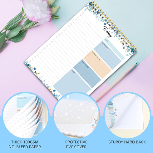 To Do List Notepad - 52 Sheets, 6.5" x 9.8" Checklist Productivity Organizer with Hourly Schedule for Work