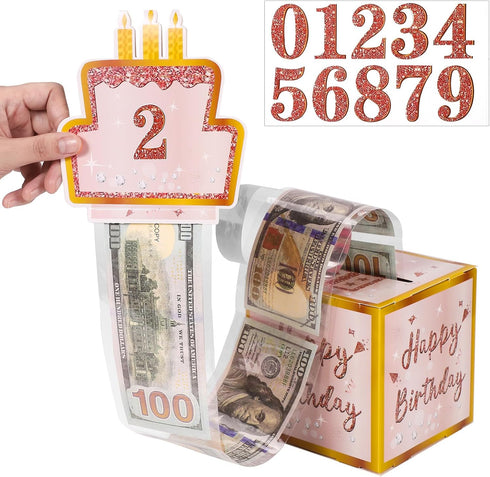 Generic Happy Birthday Money Pull Box, Money Box Cash Gift Money Roll Pull