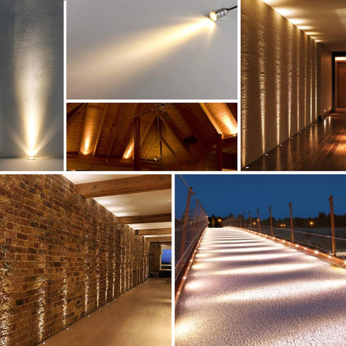LED In-Ground Well Light,Mini 15 Narrow Beam Angle Spotlight,1W 12V-24V DC,IP67 Waterproof Underground Outdoor Landscape Lightings,Warm White-3000K (1 Pack) by CNBRIGHTER