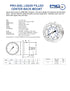 PIC Gauges PRO-202L-254M Center Back Mount Glycerin Filled Industrial Pressure Gauge, 2.5" Dial, 0/1000 psi Range